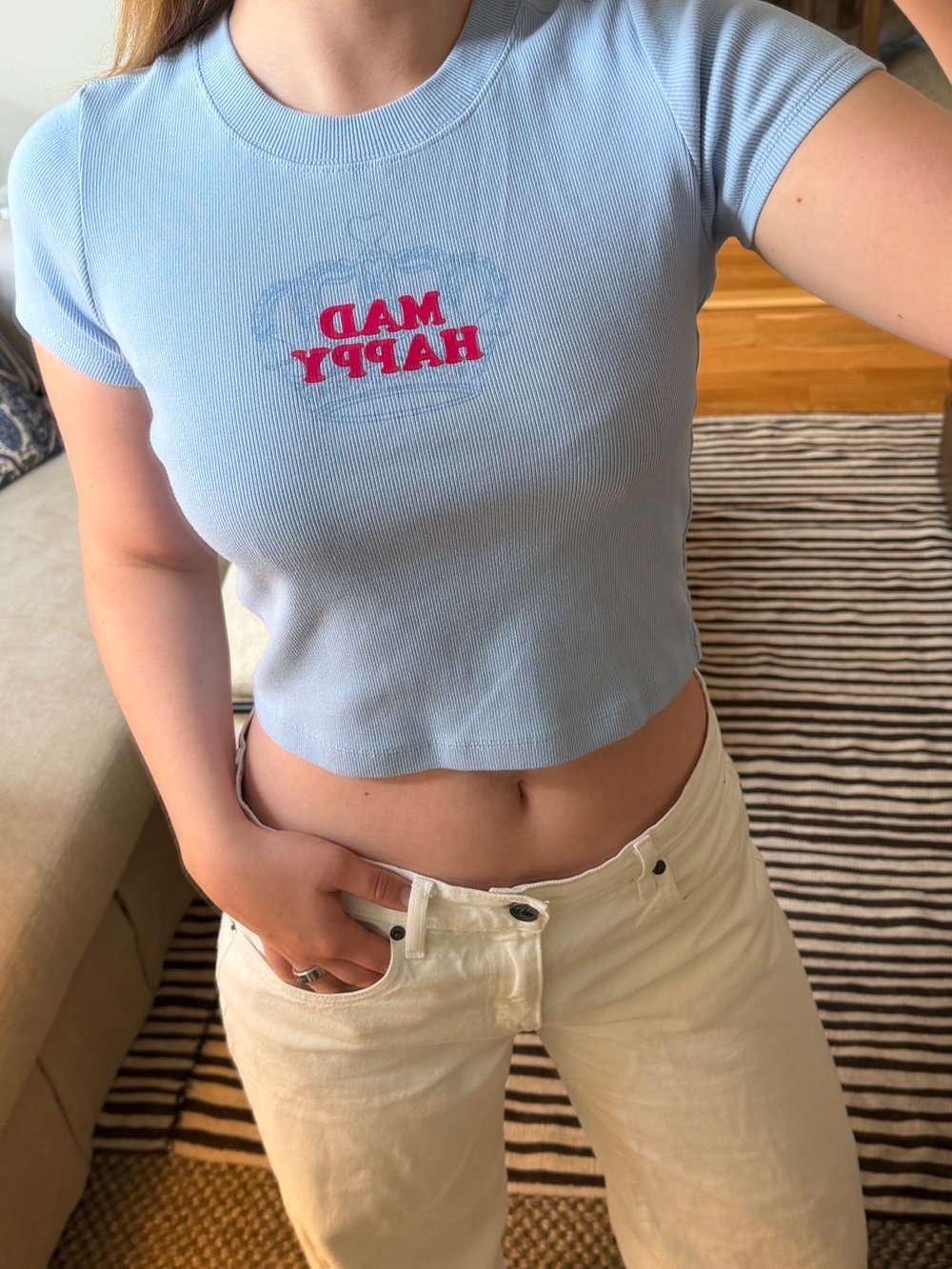 MADHAPPY x JUICY COUTURE Light Blue Baby Tee